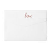 Rose Goldadressen-Etiketten, Liebe, Schriftart (Rückseite)