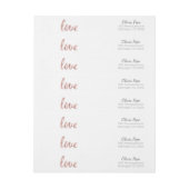 Rose Goldadressen-Etiketten, Liebe, Schriftart (Bogen)