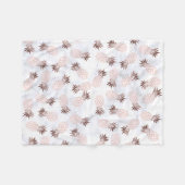 Rose Goldananas aus elegantem, weißem Marmor Fleecedecke (Vorderseite (Horizontal))