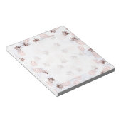 Rose Goldananas aus elegantem, weißem Marmor Notizblock (angewinkelt)