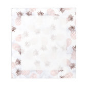 Rose Goldananas aus elegantem, weißem Marmor Notizblock (Vorderseite)