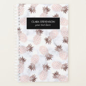 Rose Goldananas aus elegantem, weißem Marmor Planer (Vorderseite)