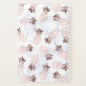 Rose Goldananas aus elegantem, weißem Marmor Planer (Rückseite)