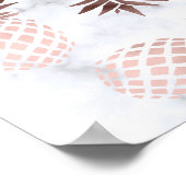 Rose Goldananas aus elegantem, weißem Marmor Poster (Ecke)