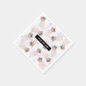 Rose Goldananas aus elegantem, weißem Marmor Serviette (Ecke)