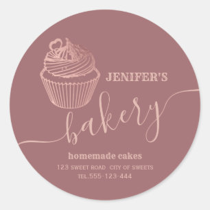 Rose Goldbäckerei Hausgemachte Kuchen und Süßigkei Runder Aufkleber