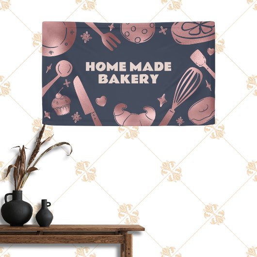 Rose Goldbackmittel Bäckerei Banner
