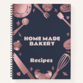 Rose Goldbackmittel Bäckerei Rezepte Business Notizblock (Vorderseite)