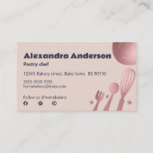 Rose Goldbackmittel Bäckerei Visitenkarte (Rückseite)