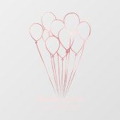 Rose Goldballon-Event-Planer Fensteraufkleber (Blatt)
