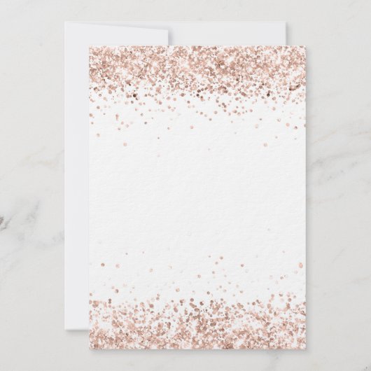 Rose Goldballons aus dem 70. Jahrhundert Luxus-Lux Einladung (Rückseite)