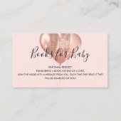 Rose Goldballons Girl Duschbuch Anfrage Begleitkarte (Vorderseite)