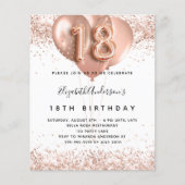 Rose Goldballons zum 18. Geburtstag Einladung Flyer (Vorne)
