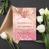 Rose Goldbarren Einladung