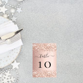 Rose Goldbarren Glitzer Glitzern Tischnummer