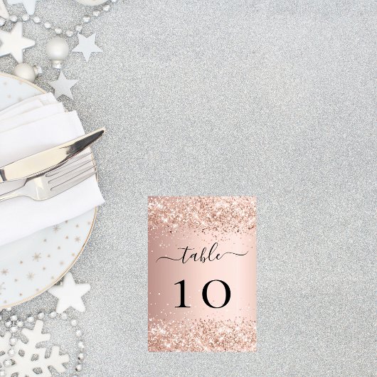 Rose Goldbarren Glitzer Glitzern Tischnummer