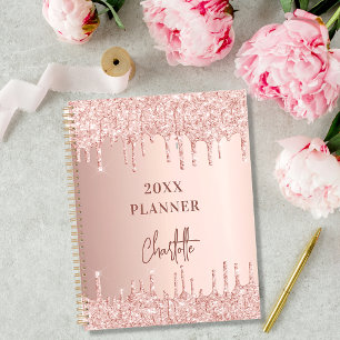Rose Goldbarren Glitzer Tropfen Name 2023 Planer