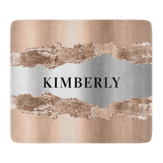 Rose Goldbarren-Marmorbezeichnung Schneidebrett (Vorderseite)