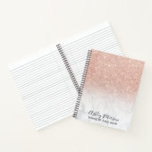 Rose Goldbarren Ober rosa Marmor Schminkhaar Notizblock (Innenseite)