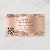 Rose Goldbarren-QR-Code Visitenkarte (Rückseite)