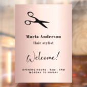 Rose Goldbarren Stylistin Öffnungszeiten Begrüßung Fensteraufkleber (Blatt 2)