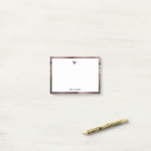 Rose Goldbarren und -grenze mit Weiß Post-it Klebezettel (Auf Schreibtisch)