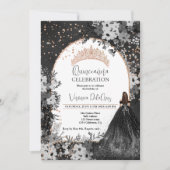 Rose Goldbarsche Titara Prinzessin Quinceanera Einladung (Vorderseite)