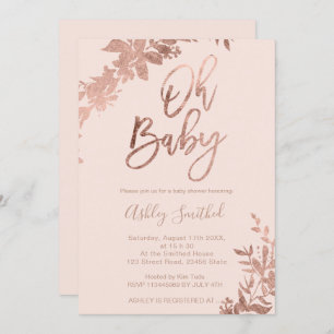 Rose Goldblatt Blütenrot Rosa Ach Babydusche Einladung