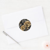 Rose Goldblättern Runder Aufkleber (Umschlag)