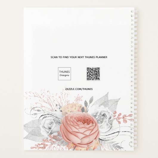 Rose Goldblättriger Blattgold Weiße Bezeichnung 20 Planer (Rückseite)