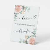 Rose Goldblättriger Eukalyptus Hochzeit Leckerei Z Sockelschild (Vorderseite)