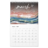 Rose Goldblau Marmorfarbe Glitzer Kalender (Mär 2027)