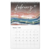 Rose Goldblau Marmorfarbe Glitzer Kalender (Feb 2026)