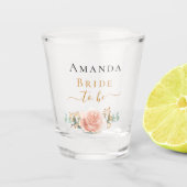 Rose Goldblume Eukalyptusgrün Schnapsglas (Vorderseite)