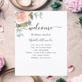 Rose Goldblume Hochzeitsprogramm