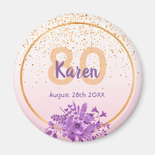 Rose Goldblume Save the Date Magnet (Vorne)