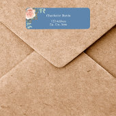 Rose Goldblumengrün Blau Rücksendeadresse