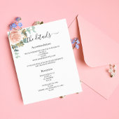 Rose Goldblumengrün Einzelheiten zum Hochzeitsprog