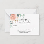 Rose Goldblumengrün Geburtstagsreaktion UAWG Mitteilungskarte (Vorderseite)