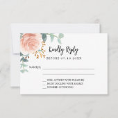 Rose Goldblumengrün Geburtstagsreaktion UAWG RSVP Karte (Vorderseite)