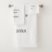 Rose Goldblumengrün mehr Herz Hochzeit Badhandtuch Set (Insitu)