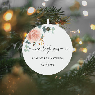 Rose Goldblumengrün mehr Herz Hochzeit Ornament Aus Metall