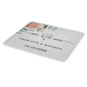 Rose Goldblumengrün mehr Herz Hochzeit Schneidebrett (Ecke)