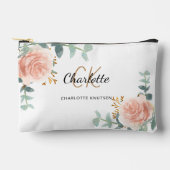 Rose Goldblumengrün Zubehörtasche (Vorderseite)