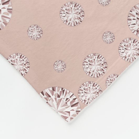 Rose Goldblush-Diamanten-Monogramm Fleecedecke (Ecke)