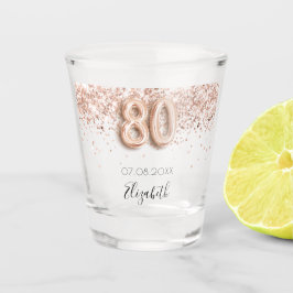 Rose Goldblush Konfetti Name Schnapsglas