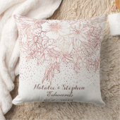 Rose Goldblütendudeln Konfetti Hochzeit Kissen (Decke)