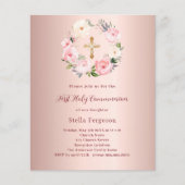 Rose Goldblütenfloralen Erste Einladung (Vorderseite)