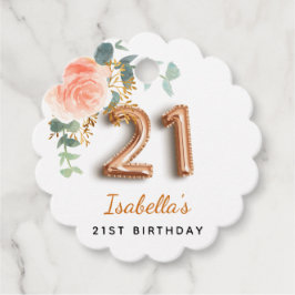 Rose Goldblütengrün 21. Geburtstag Geschenkanhänger