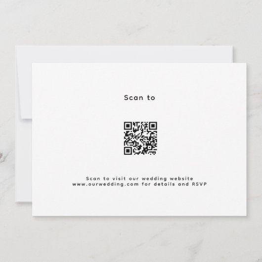 Rose Goldblütengrün QR UAWG details Hochzeit Einladung (Rückseite)